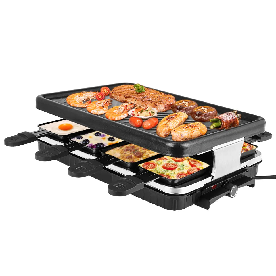 Tabletop Raclette Grill – Electric Non-Stick, 8 Persons